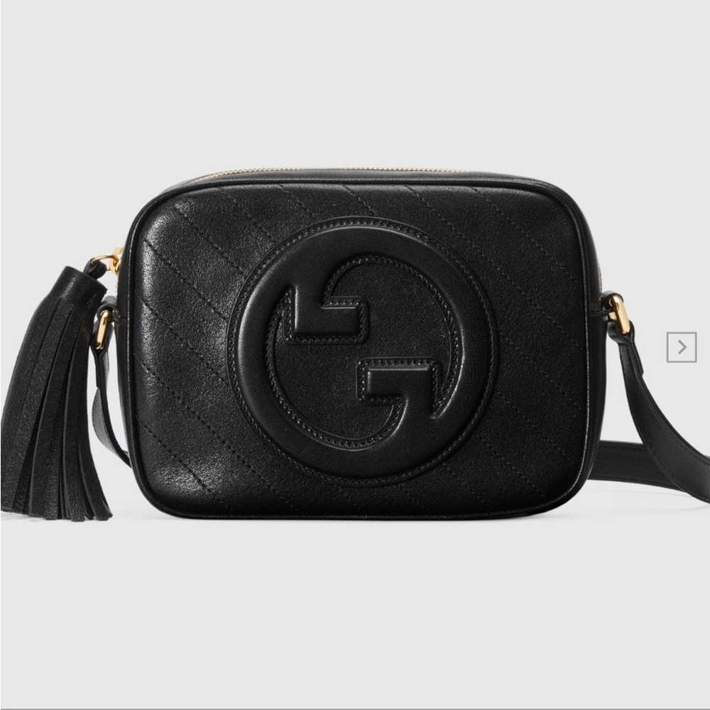 Gucci NIB Blondie GG BLACK CAMERA CROSS BODY BAG